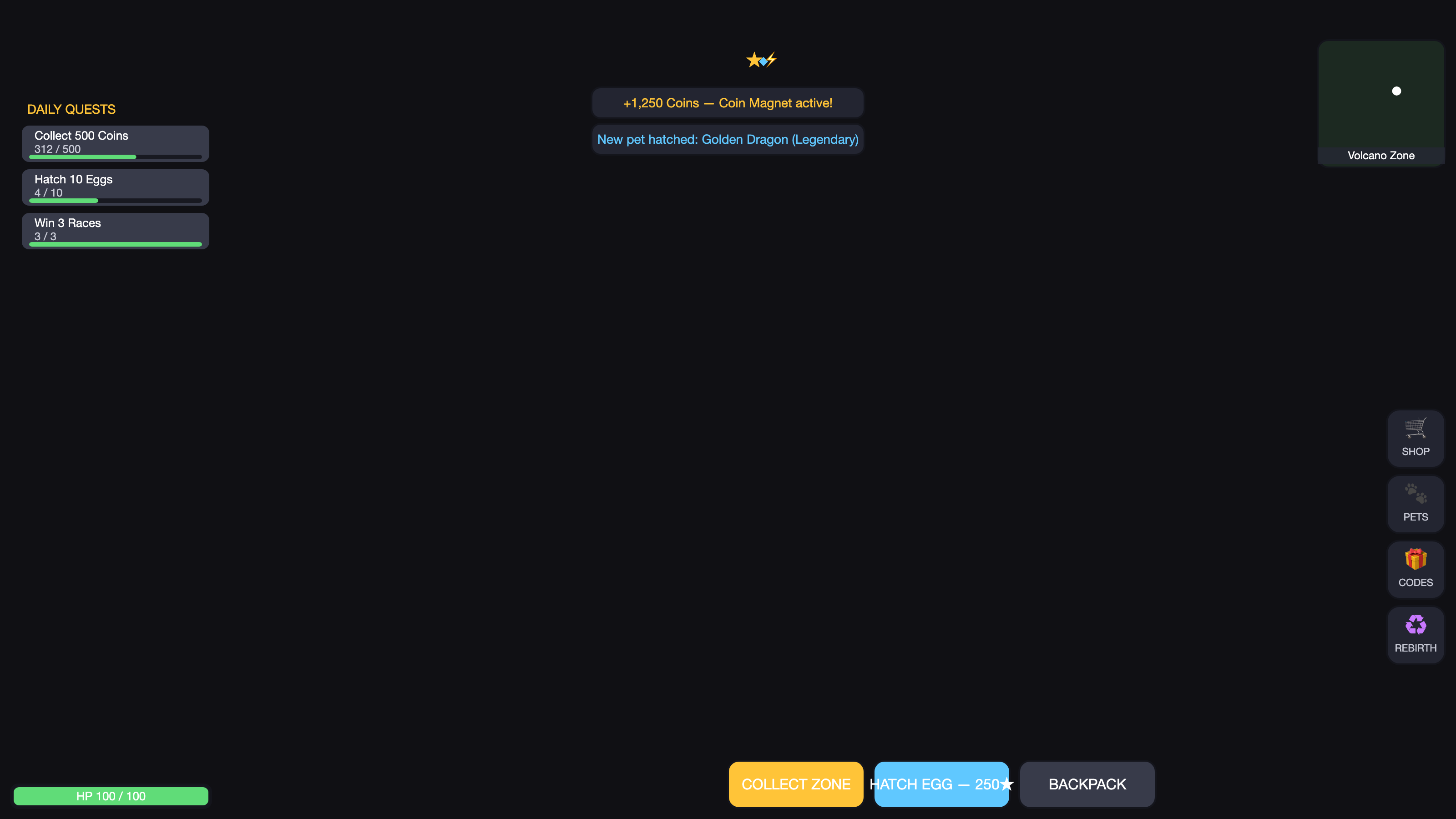 hud — simulator screen built by the model