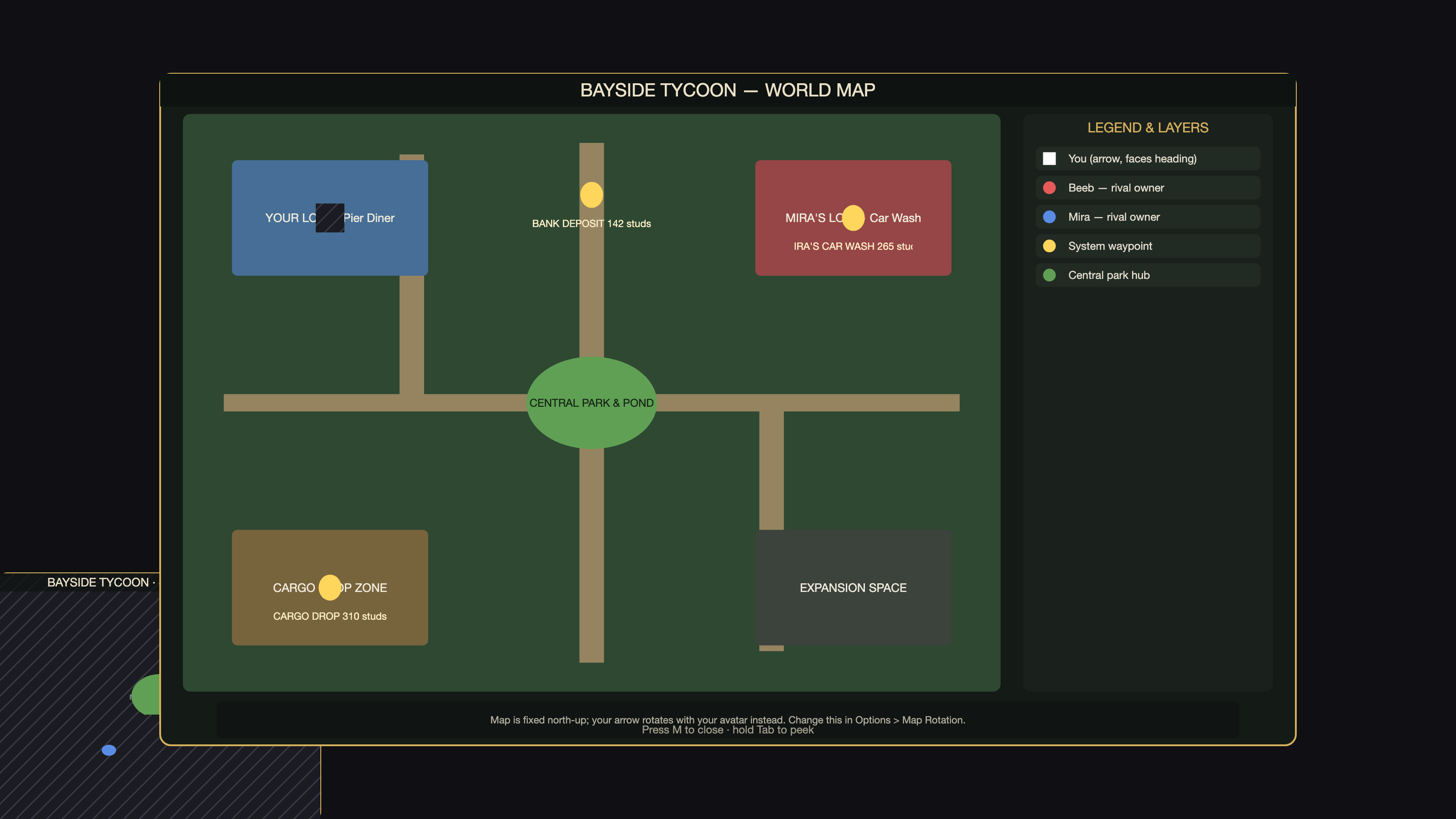 map screen built by the model