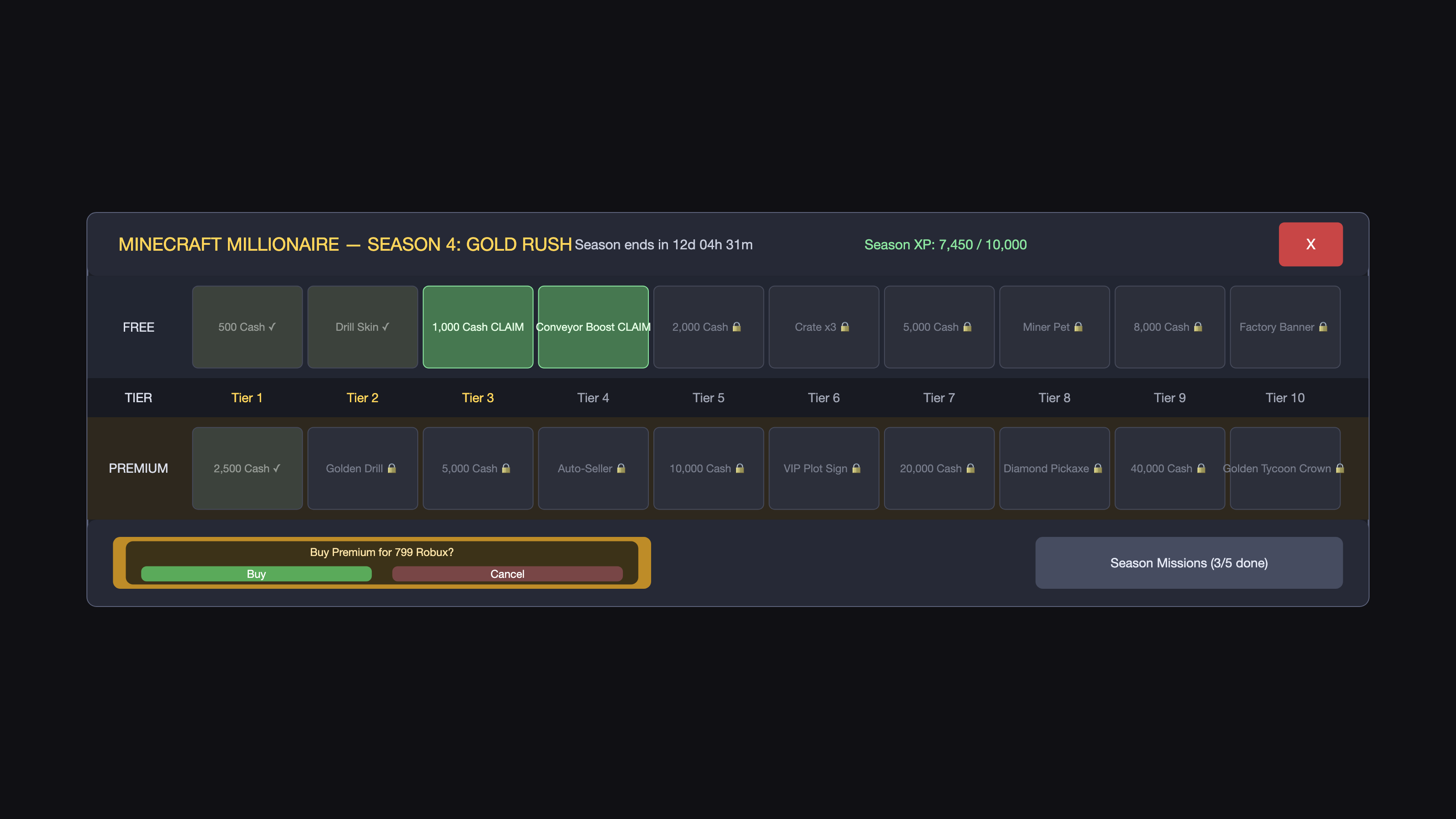 progress screen built by the model
