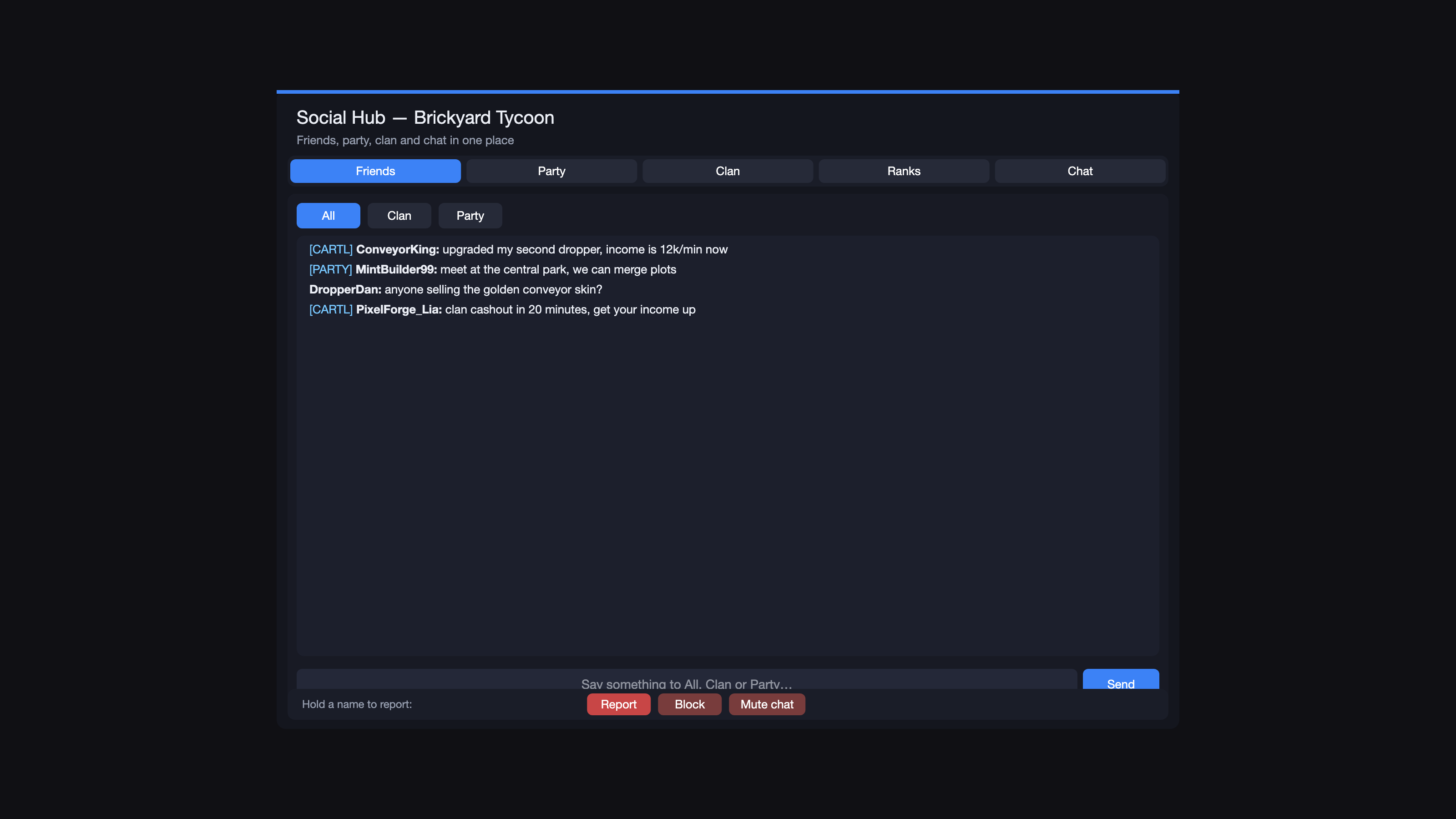 social screen built by the model